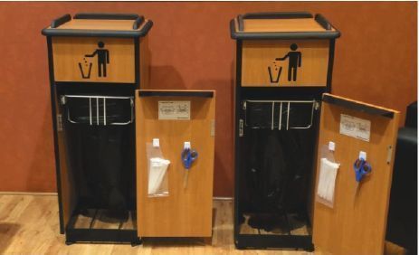 Support sacs poubelle pour îlots de tri et armoire à déchets ou système Longopac® FLEX (sacs chaussettes)_1