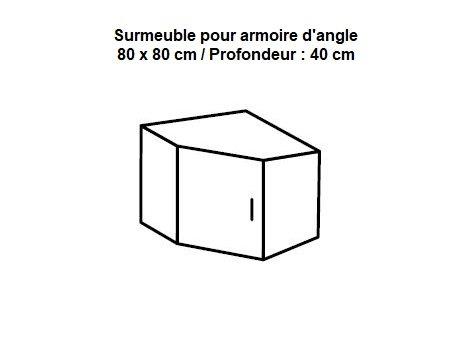 SUR MEUBLE ARMOIRE DRESSING D'ANGLE MALTA LAQUÉ BLANC CASSÉ 80 X 80 CM_1