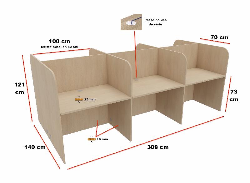 Bureau de call center version double 6 personnes Call. - Anthracite, 6 places_1