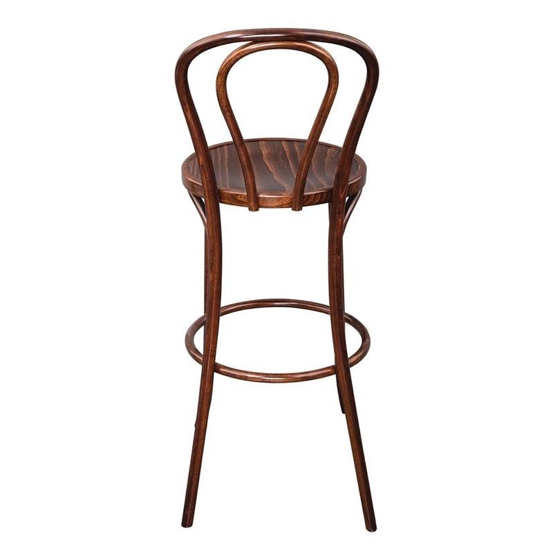 Tabouret haut bistro en bois courbé noyer | Fameg - CW012_1