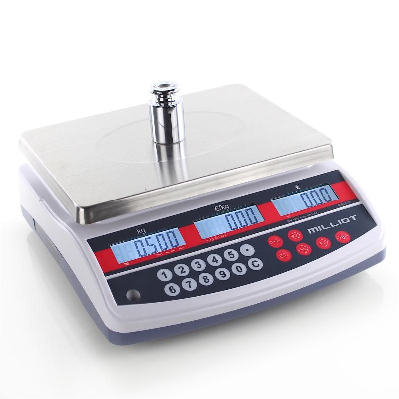 BMQTP-3/6 - Balance commerce bi-échelon - Balance Milliot 3/6 kg - Précision 1 g à 2 g, plateau inox 230x300 mm_1