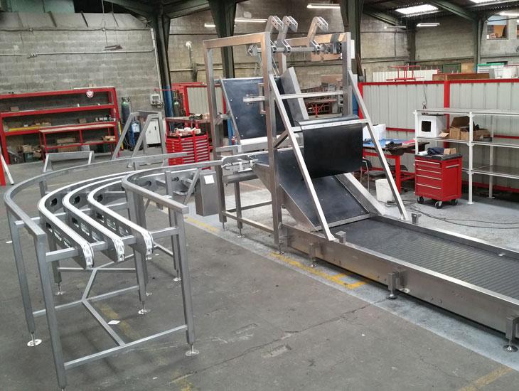 Ligne entrée/sortie tunnel de lavage - Système pour caisses palettes - Formats variés et options de stockage_1
