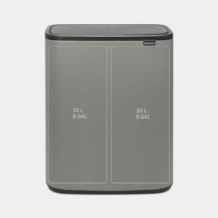Poubelle Bo Touch Bin 2 x 30 litres - Mineral Concrete Grey - Idéale pour trier les déchets à la maison_1