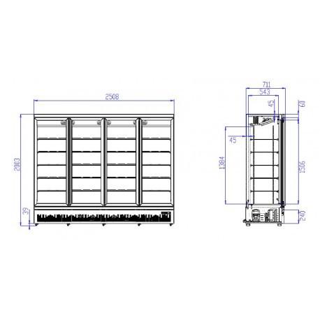 Réfrigérateur 4 portes vitrées JDE-2025R - design moderne et performance exceptionnelle_1