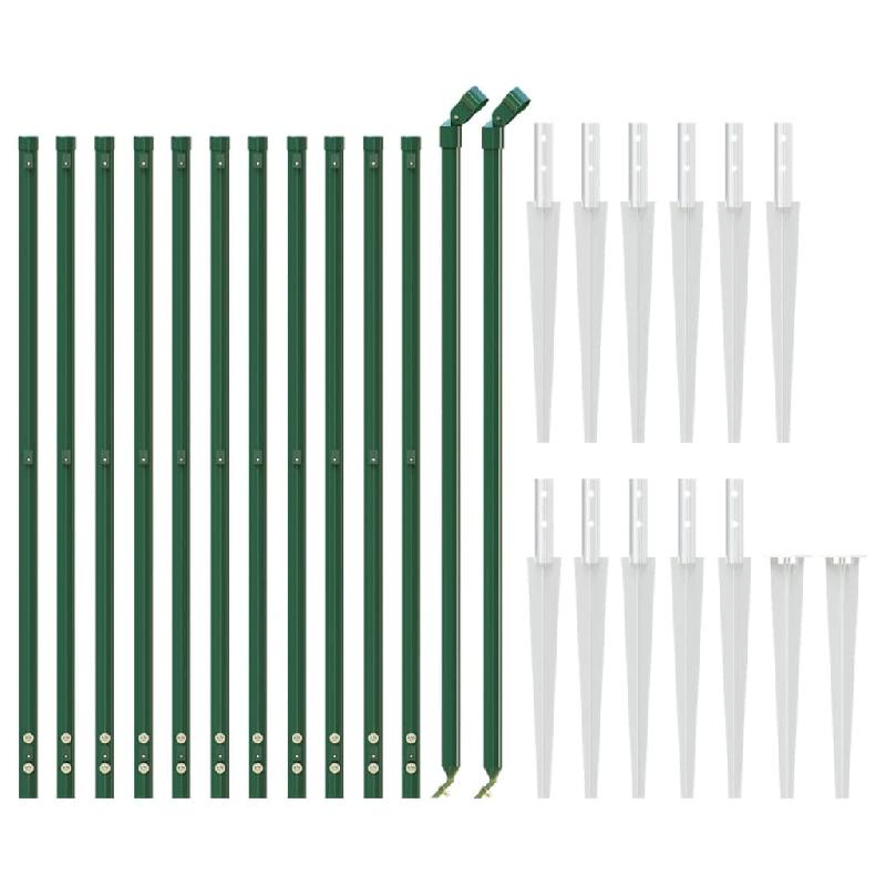 Vidaxl clôture à mailles losangées avec piquet d'ancrage vert 1,1x25 m 153930_1