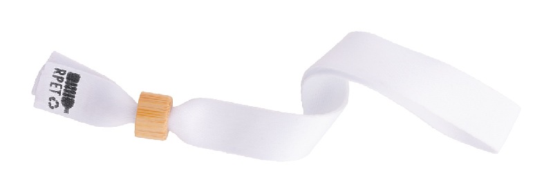 Bracelet festival personnalisé en polyester RPET - Fermoir bambou - Impression recto-verso_1