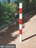 Potelet fixe POMPIER - bandes rouges rétro-réfléchissantes - hauteur 1000 mm - tube acier Ø76 mm_1