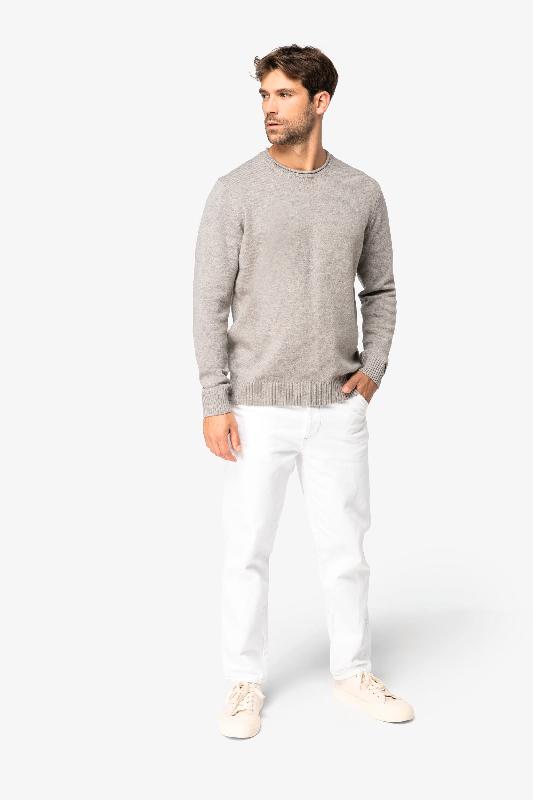 Pull écoresponsable en laine mérinos homme - Native Spirit - Réf: NS910 - Coton biologique et laine responsable RWS_1