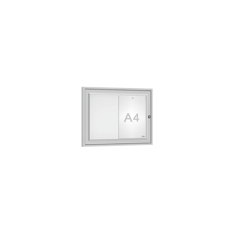 Vitrine d'intérieur anodisée - Affichage 2 à 18 A4 - Porte simple ou double battant_1