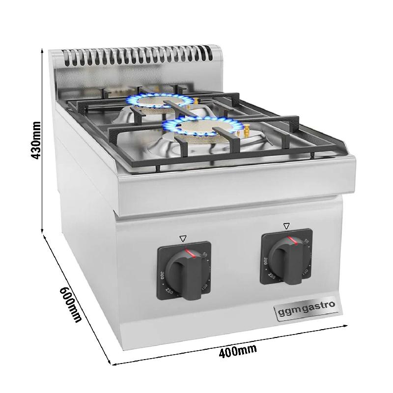 Cuisinière à gaz - 7 kW - 2 brûleurs  - Mario 600 | GGM -GHK46-E_1