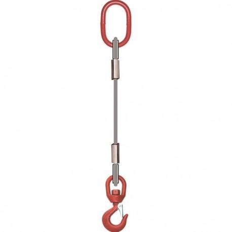 Élingue câble 1brin 1 anneau / 1 crochet à émerillon à linguet Référence 4713D_1