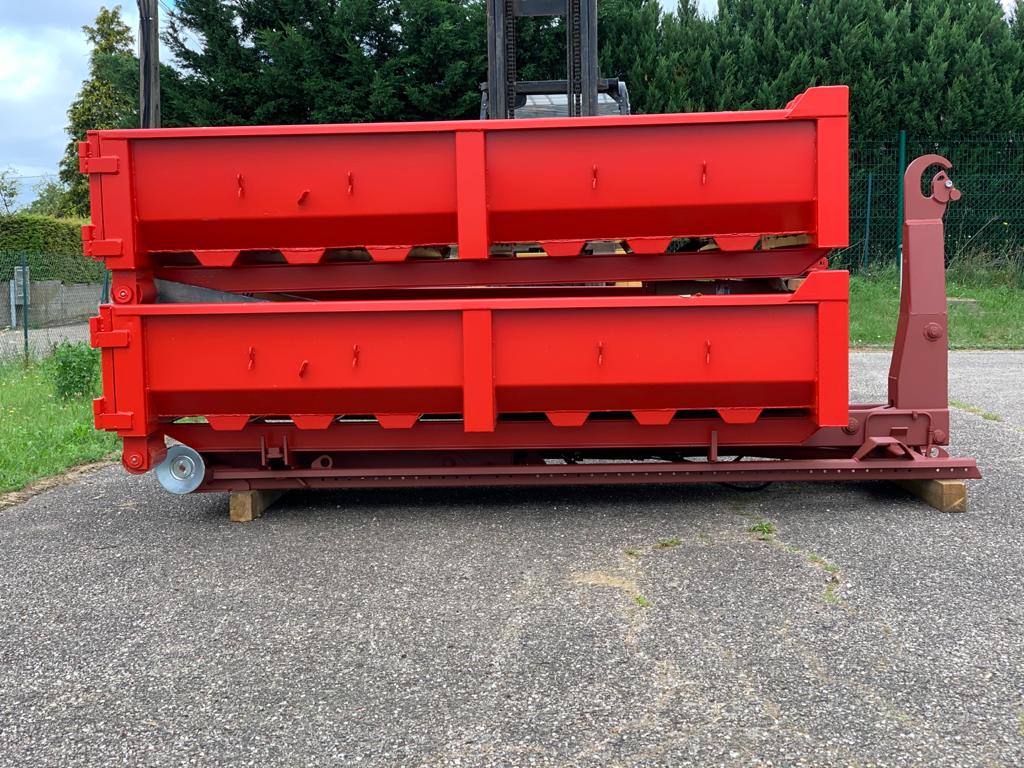 Benne ampliroll 3,5t - ridelles fixes - 2,2m3 - modèle C 3.2 - IPN 140 - doubles vantaux_1