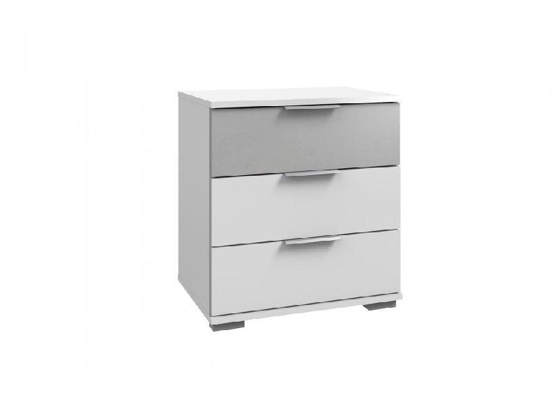 Lit VIRONI 180 x 200 cm - Chevets, étagère en verre avec éclairage LED - Décor chêne et béton - Tête de lit en cuir synthétique gris_1