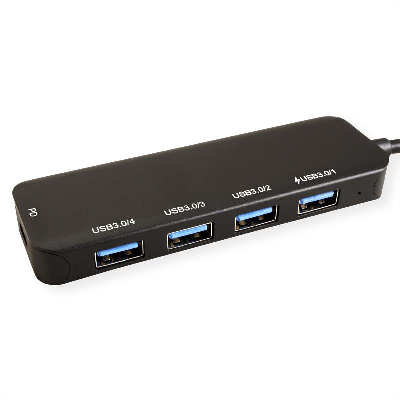 VALUE Hub USB 3.2 Gen 1, 4 ports, type C, 1 port PD_1