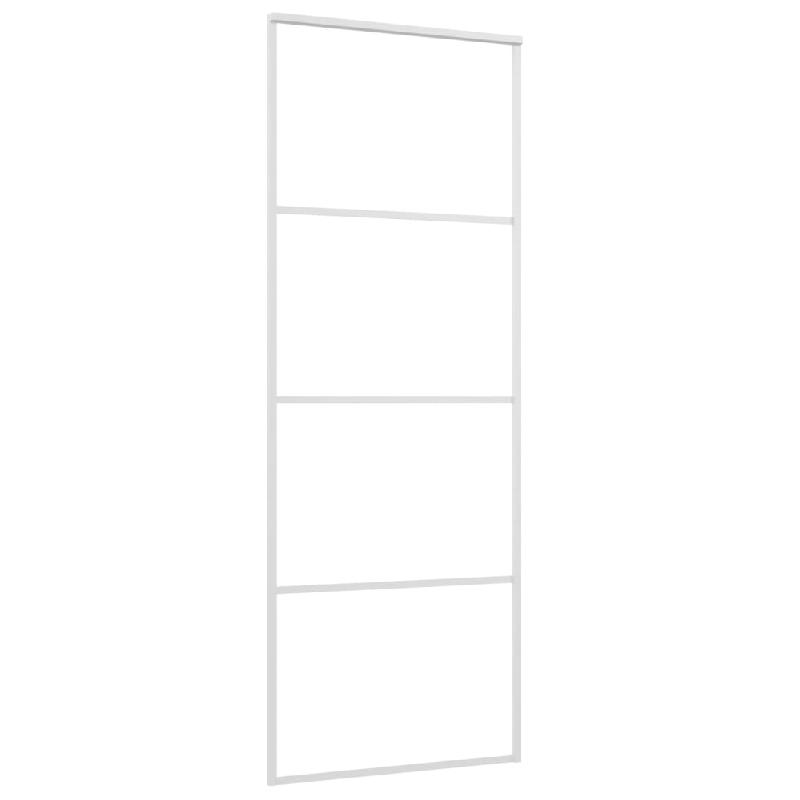 Vidaxl porte coulissante verre esg dépoli et aluminium 76x205 cm blanc 151657_1