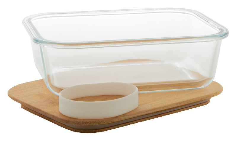Lunch box en verre 800 ml - couvercle en bambou naturel et sangle en silicone_1
