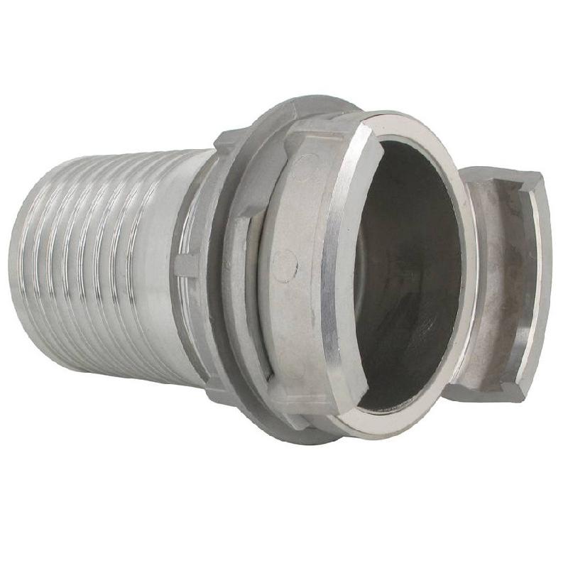 Demi-raccord symétrique avec verrou - DN 100 mm - Embout annelé Ø 100 mm - Alu_1