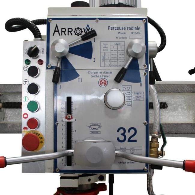 Perceuse radiale ARROW - PR32 x 700 - Capacité perçage acier 32 mm - CM3 - 0.75 kW - Distance broche/colonne 300 à 700 mm_1