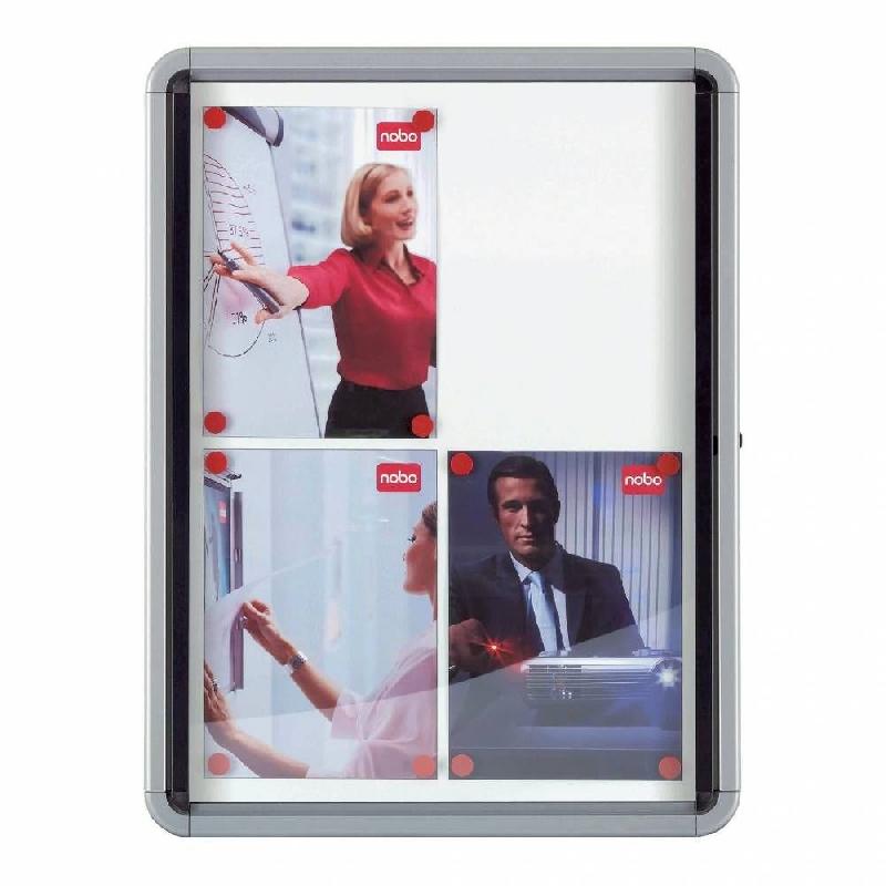 Vitrine d'intérieur en aluminium 685x525x37mm - affiche 4 A4 - façade en verre securit_1