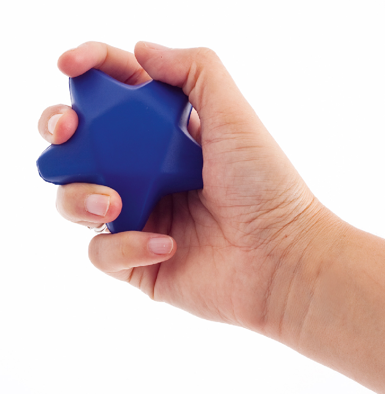 Étoile anti-stress - balle publicitaire en forme d'étoile - couleur bleu, 18g_1