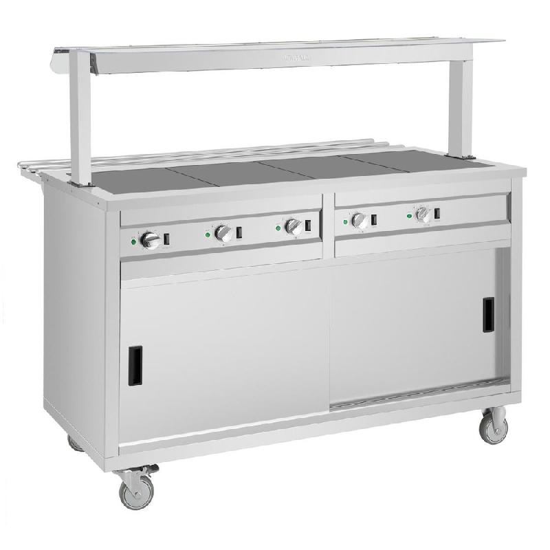 Buffet central mobile avec plaque chauffante 4 x GN 1/1 - Buffalo - JB187_1