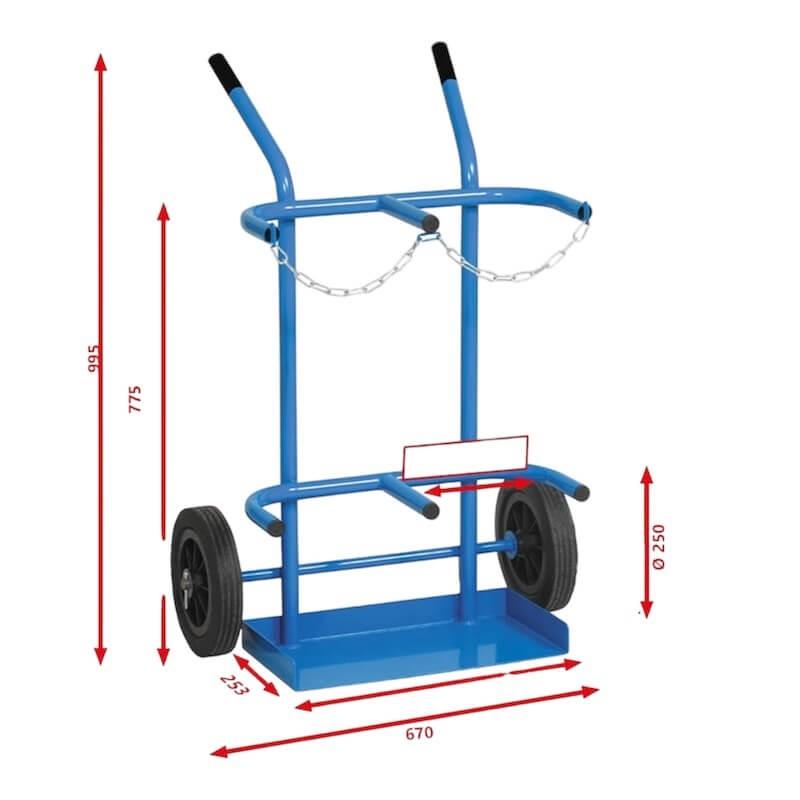 Chariot diable 2 bouteilles B20 charge 120kg - SORI_1