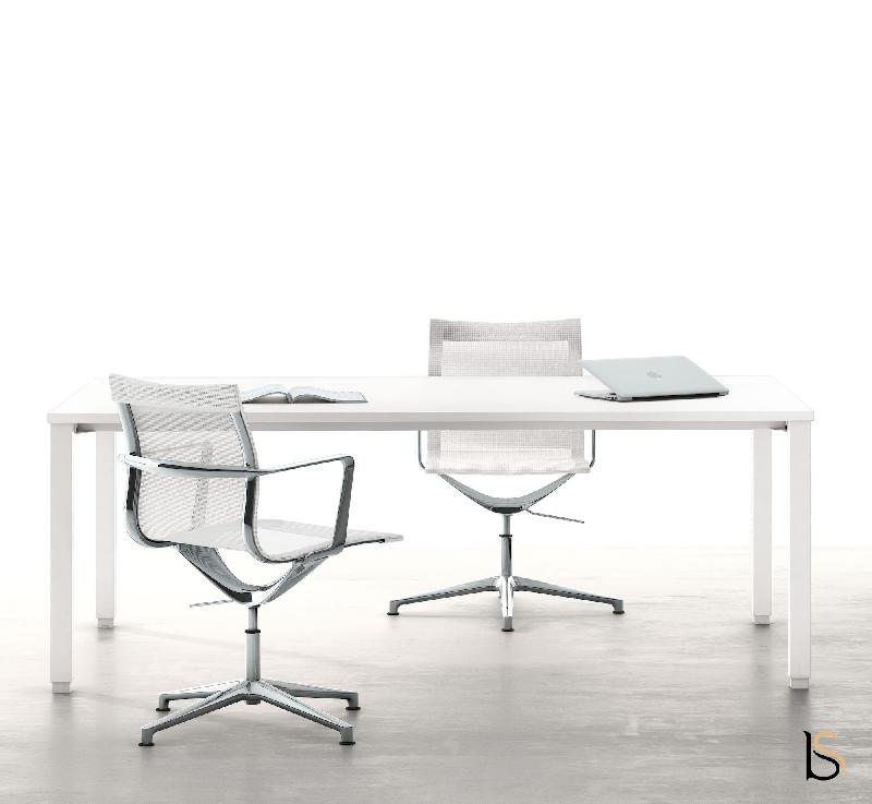 Fauteuil de réunion Evole en résille - Mobel Linea - Blanc_2