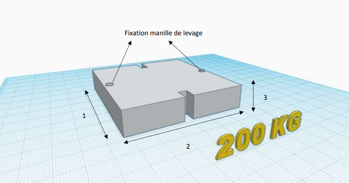 Masse 200 kg pour essai de palans et ponts roulants - 700 x 700 x 180mm - VGP - REF2220200_1