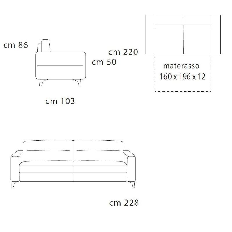 VIRGINIA Canapé-lit ouverture express - 160x196 cm - Ouverture assistée - Tissu marron chocolat - Fabrication italienne_1