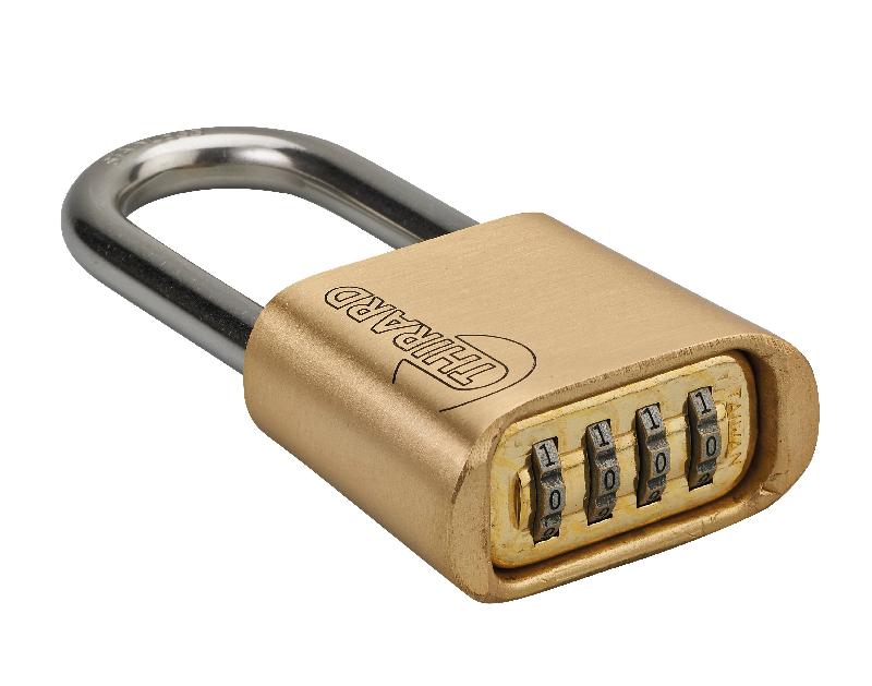 Cadenas Tanker 2 à combinaison modifiable - Anse haute 1/2 - Corps laiton - 10 000 combinaisons possibles - Thirard_1