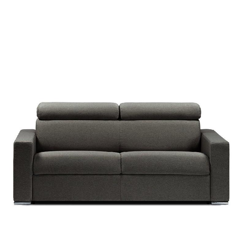 Canapé convertible express SIDNEY - Sommier lattes 120x197cm - Matelas 16cm - Tissu gris anthracite_1