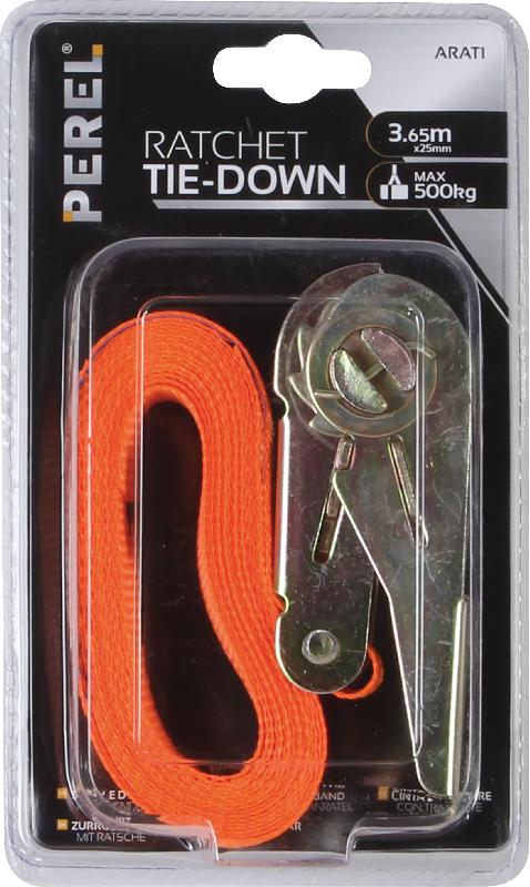 PEREL - Sangle d'arrimage avec tendeur à cliquet 3,65 m x 25 mm - Charge max 500 kg - Modèle 929016_1