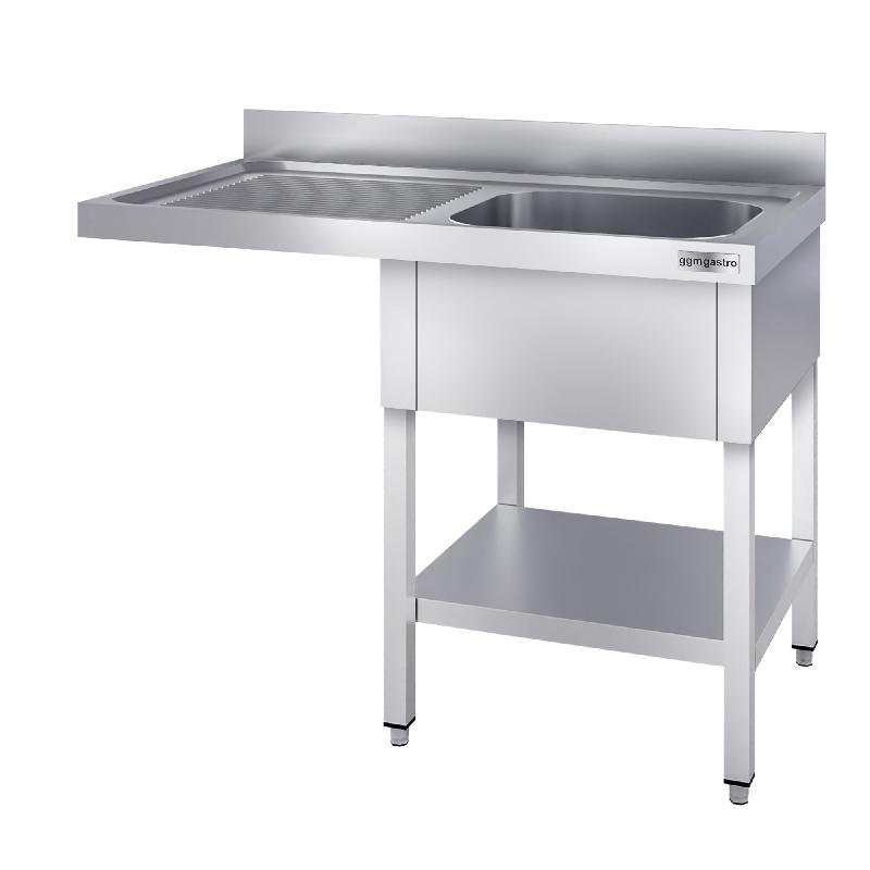 Plonge Inox 1 bac avec passage lave-vaisselle - P 700 - GGM - 1200 mm bac à droite_1