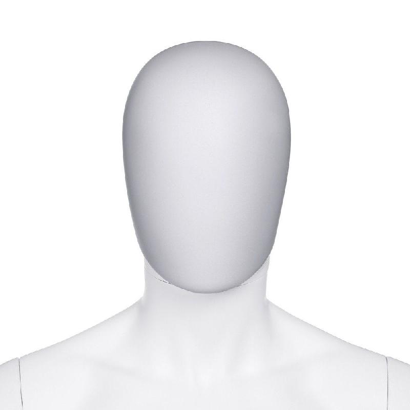 Tête homme Oeuf pour mannequin modulable blanc mat_1