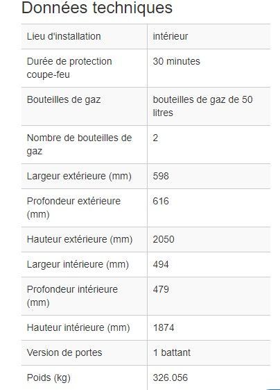 144518W - Armoire coupe-feu G30.6 pour bouteilles de gaz - Norme EN 14470-2, stockage 2x50L_1
