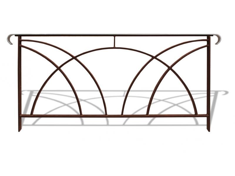 Bar3412c barrières urbaines - Urban'nt - en acier avec montants en fer plat, main courante moulurée et inox_1