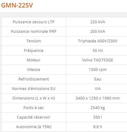 GMN-225V - Groupe électrogène industriel 220 kVA - Generac - Série GMN Euro - Moteur conforme normes IIIA_1