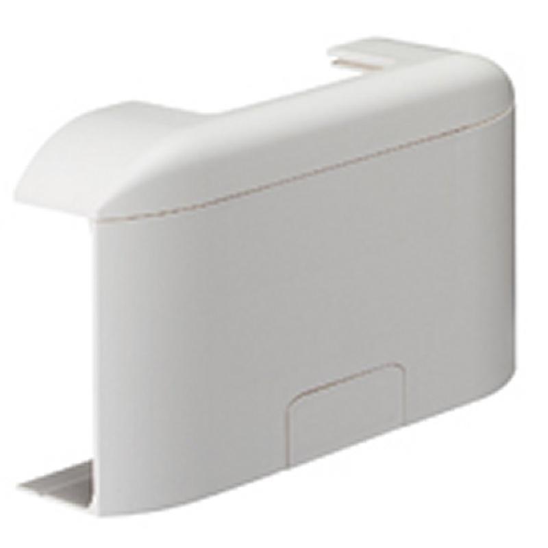 Lot de 2 tés blanc en PVC - Accessoires de finition pour moulure - H. 3.9 x P. 2.2 cm - Normes NF EN 50085-2-1 et NF C 15-100_1