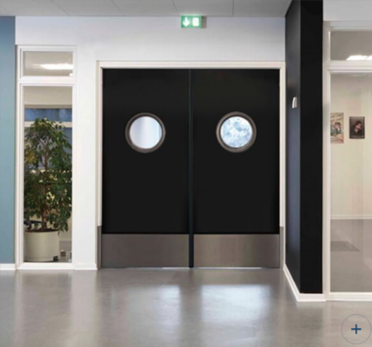 Porte coupe-feu 60 mn - 1H double action - Blocs-portes Double Action feu EI30 et EI60 - Avec pivot linteau encastré - 1 vantail,2 vantaux_1