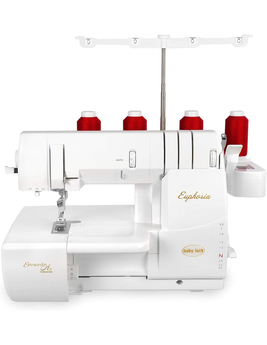 Recouvreuse avec système automatique d'alimentation du fil et le système d'enfilage à air pour le boucleur -  BABY LOCK EUPHORIA_1
