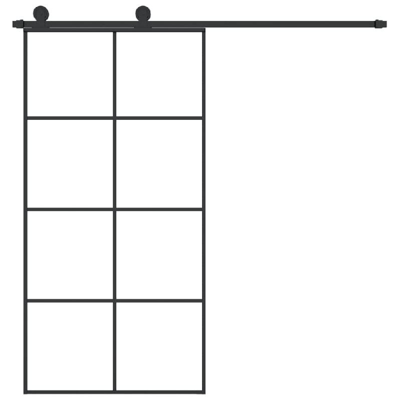 Vidaxl porte coulissante et kit de quincaillerie 102,5x205cm verre esg 3152144_1