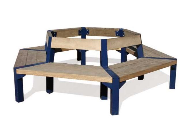 Banc public en bois circulaire norcor entourage_1