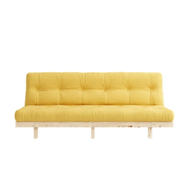 Banquette convertible futon LEAN KARUP - coloris jaune - couchage 130 x 190 cm - structure en pin massif_1