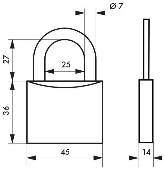 Cadenas à clé Mach 2 - 45 mm - Corps et anse en laiton, sécurité anti-corrosion - Thirard_1
