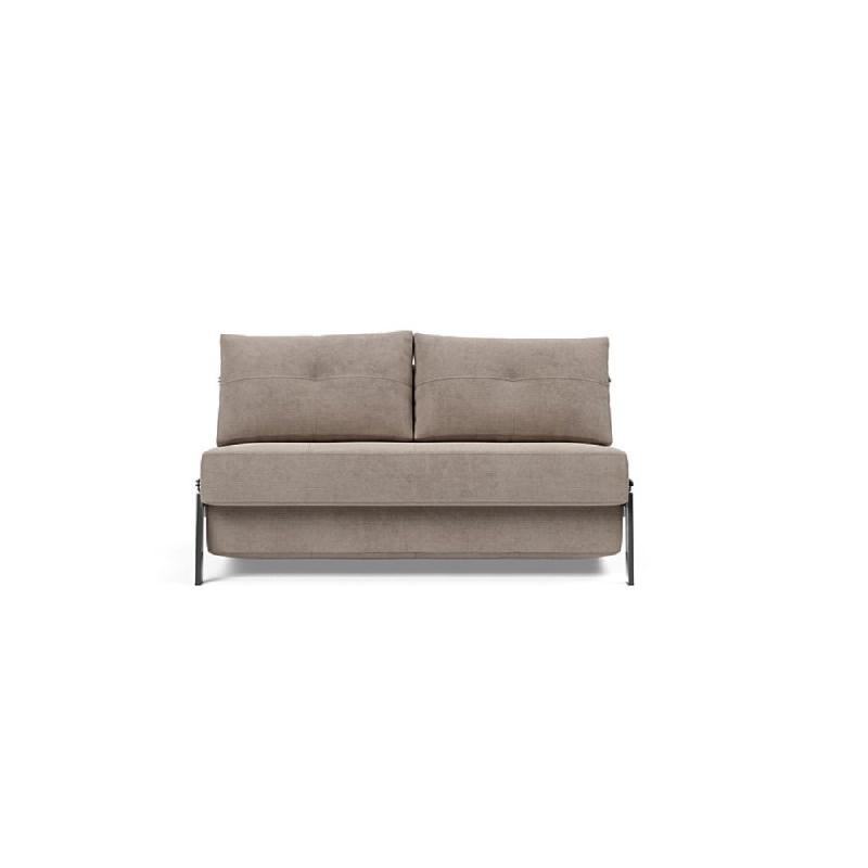 INNOVATION LIVING  CANAPÉ DESIGN CUBED 02 CHROME CONVERTIBLE 200*140 CM TISSU CORDUFINE, BEIGE_1
