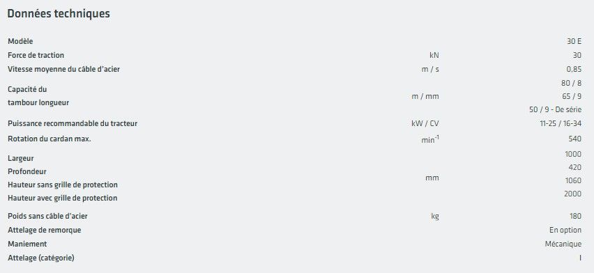 30 E - Treuil forestier Uniforest - Force de traction 30 kN - Pour tracteurs de 16 à 34 CV_1