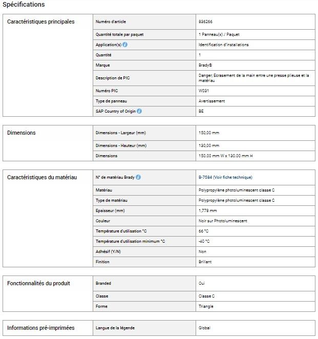 836266 - signalisations sécurité travail - brady - dimensions: 150.00 mm w x 130.00 mm h_1