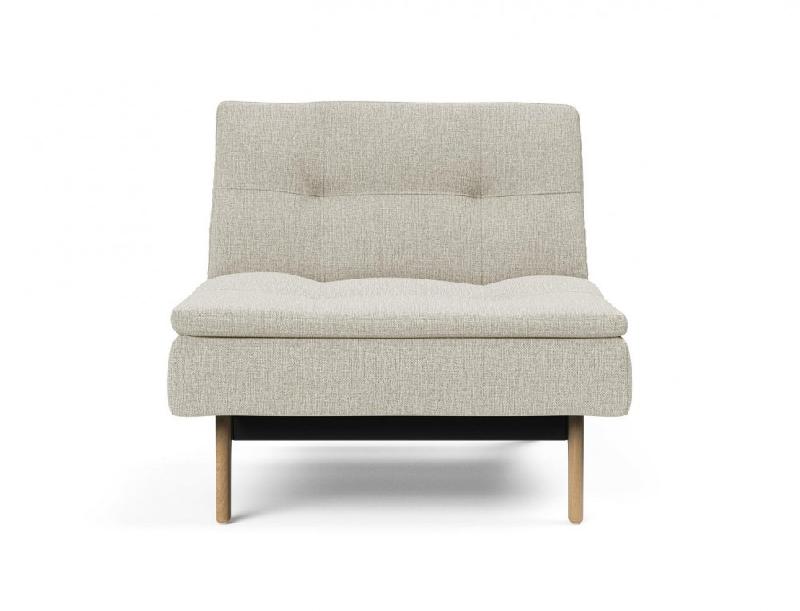 Fauteuil design Dublexo Eik convertible lit 90x115 cm - Pieds chêne naturel - Tissu Mixed Dance Natural_1