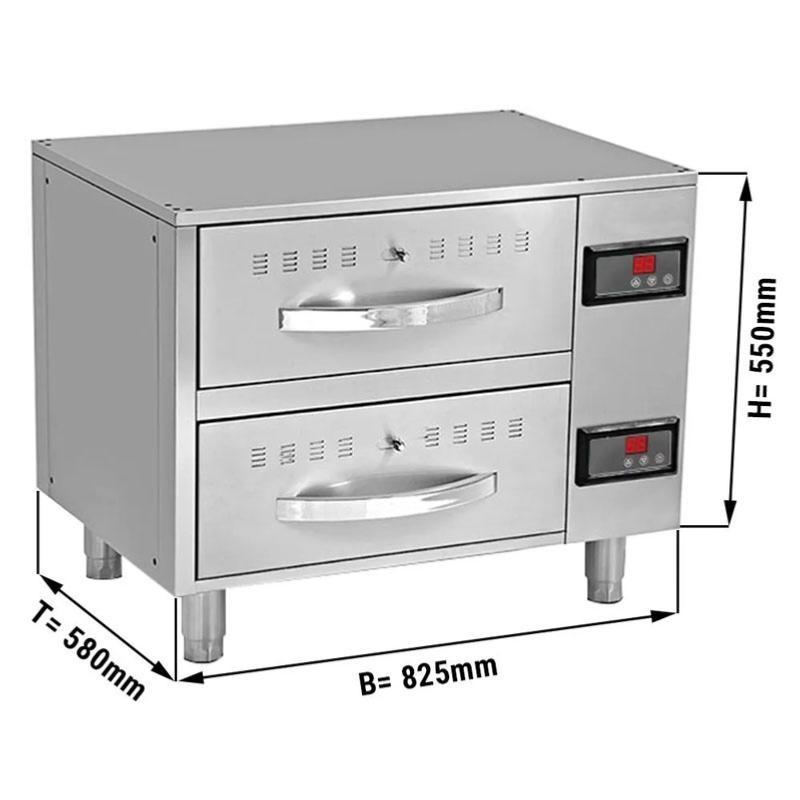 Meuble chauffant avec 2 tiroirs GN 1/1 - L 824 mm_1