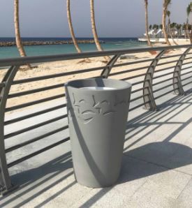 Panier JJ - Poubelle publique en béton haute performance - The Italian Lab - D 610, H 860 mm_1